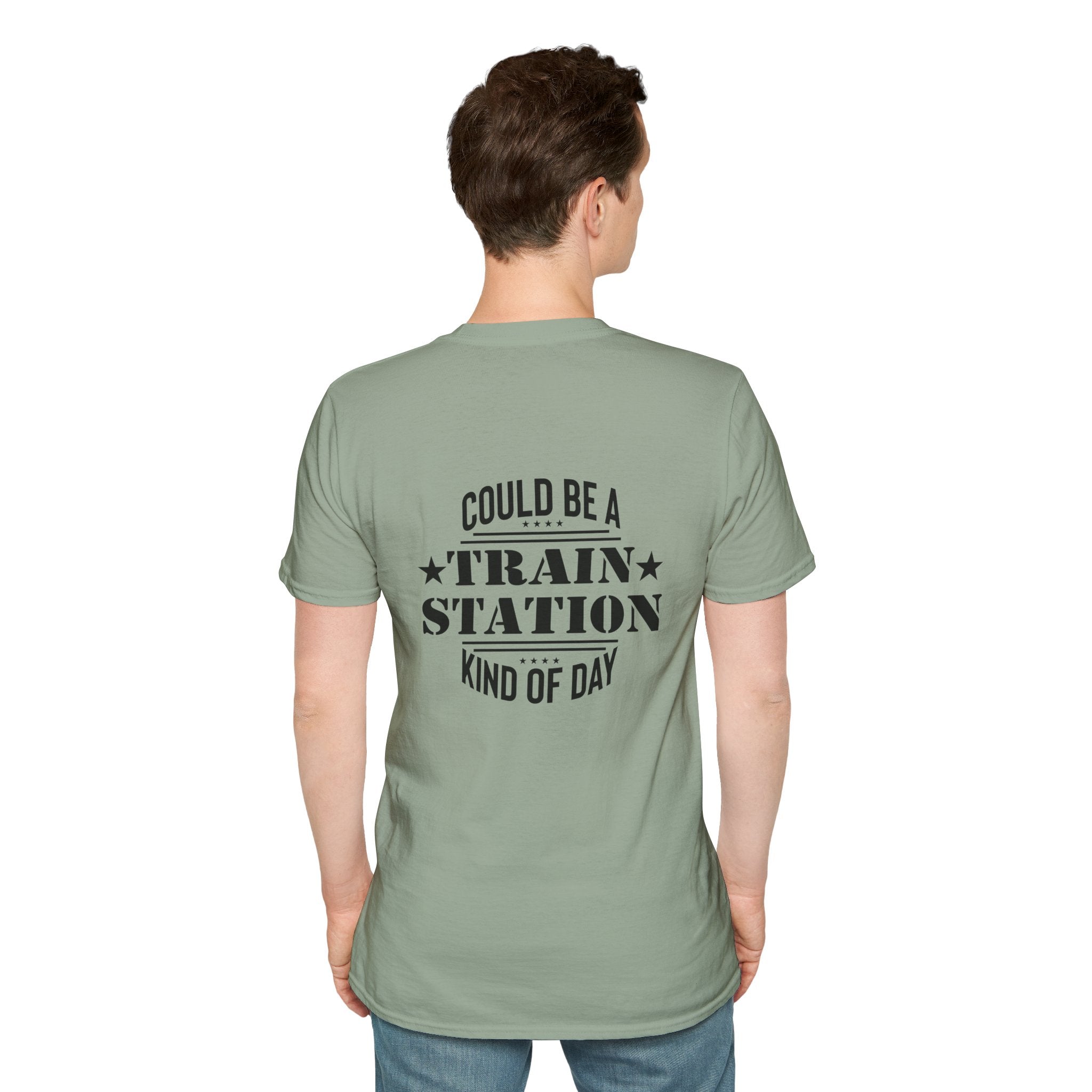 Could Be a Train Station Kind of Day T-Shirt — Funny Sarcastic Gift for Her Pocket Tee