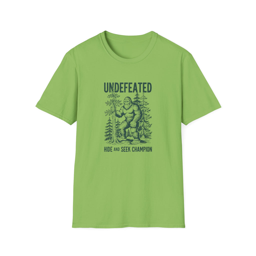 Undefeated Bigfoot T-Shirt — 'Hide and Seek Champion' Graphic Tee