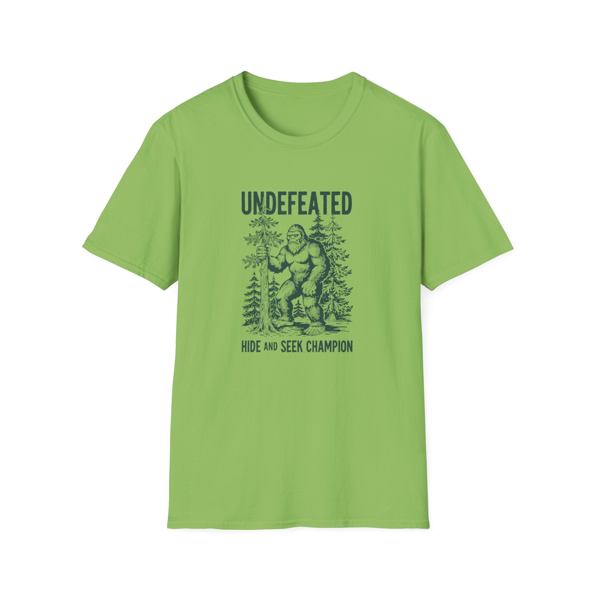 Undefeated Bigfoot T-Shirt — 'Hide and Seek Champion' Graphic Tee