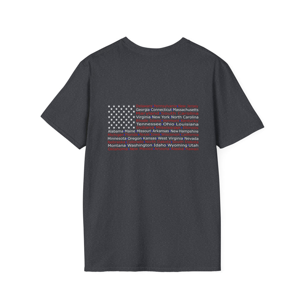 United American Flag T-Shirt — Patriotic Gift for Him Red Chest Graphic Tee