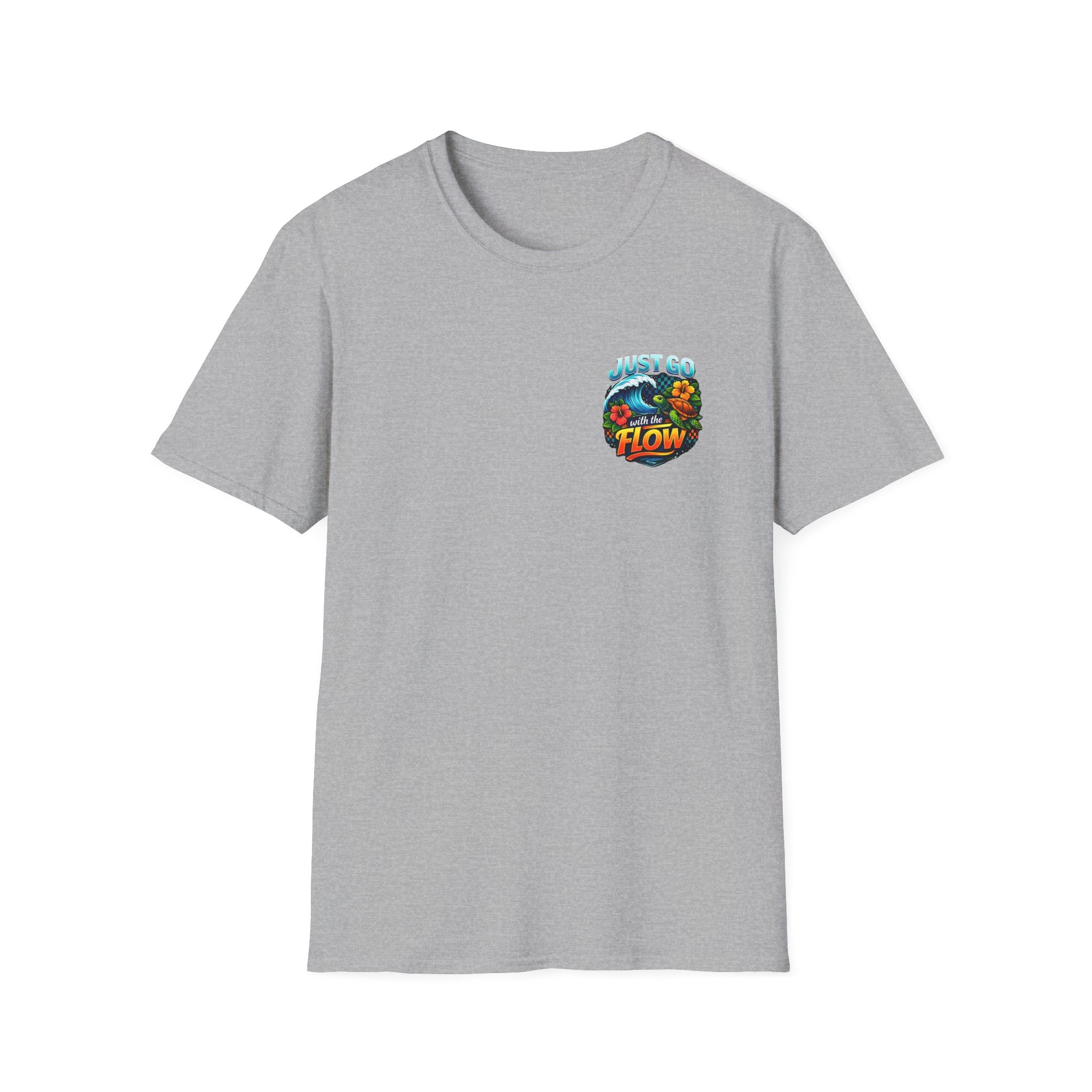 Go With the Flow Sea Turtle T-Shirt — Cute Beach Gift for Women Ocean Floral Tee