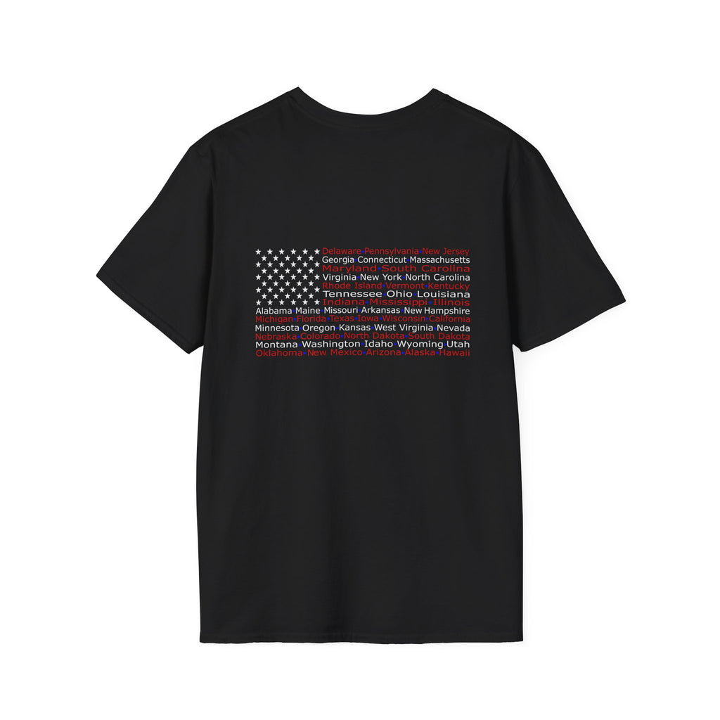 United American Flag T-Shirt — Patriotic Gift for Him Red Chest Graphic Tee