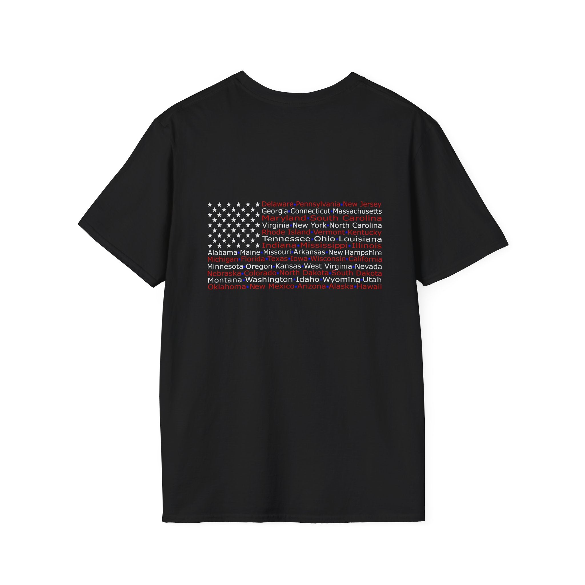 United American Flag T-Shirt — Patriotic Gift for Him Red Chest Graphic Tee