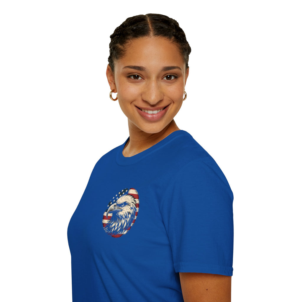 Patriotic Bald Eagle T-Shirt — American Flag Gift for Him Fourth of July Graphic Tee