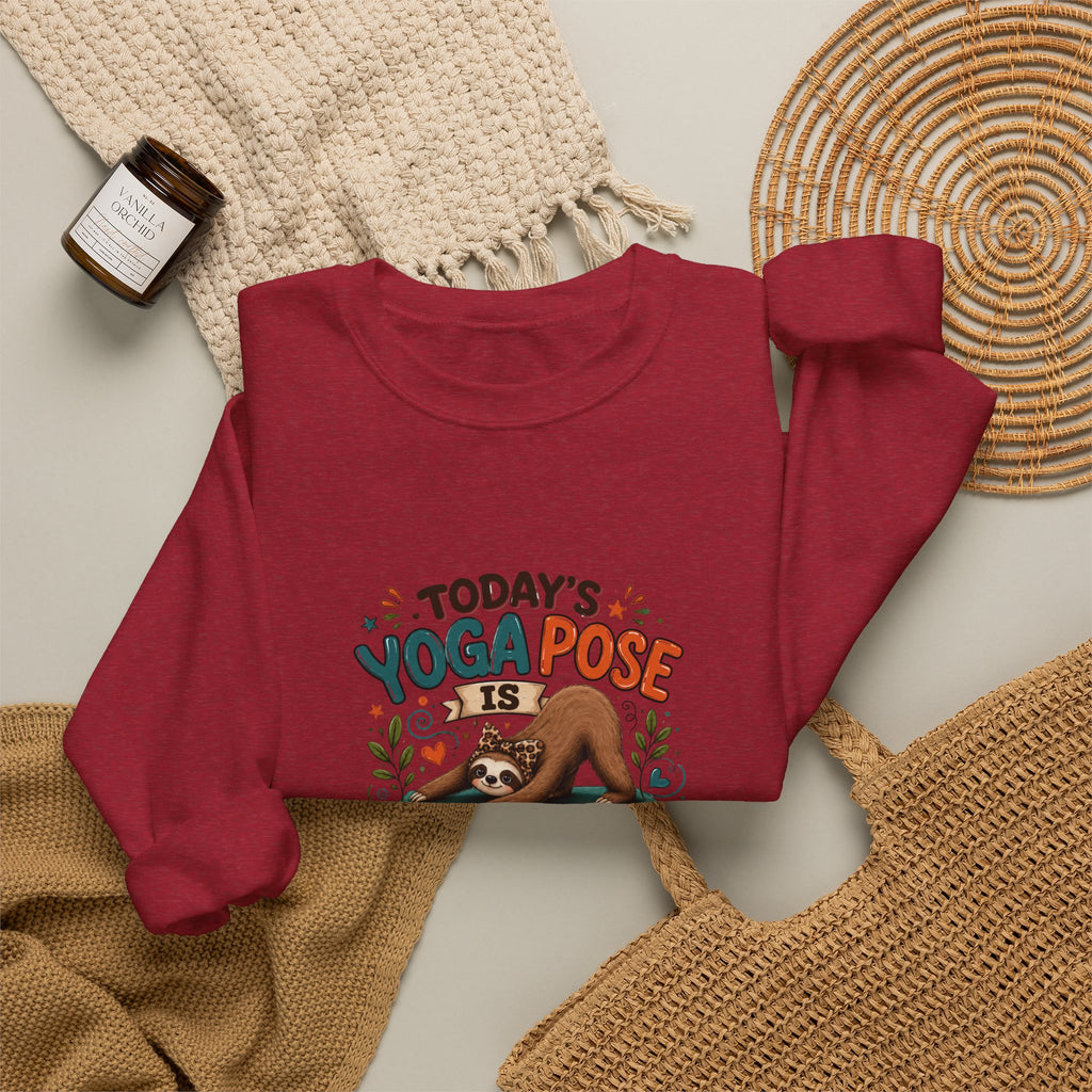 Downward Spiral Sloth Sweatshirt — Funny Lazy Gift for Her Yoga Pose Crewneck