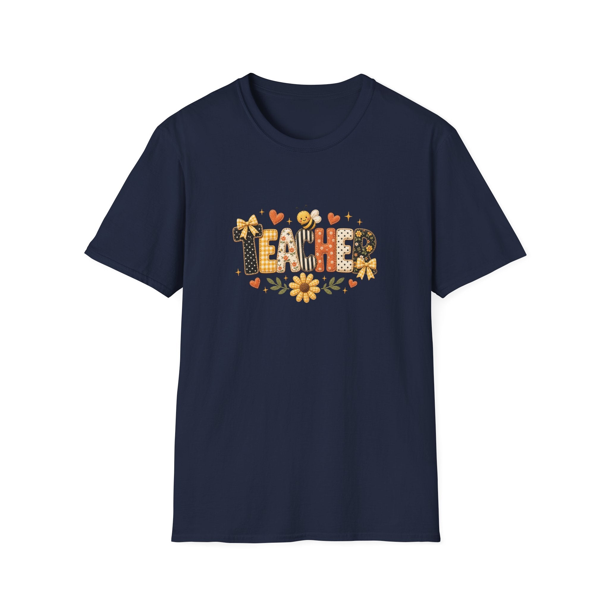 Teacher Floral Bee T-Shirt — Cute Back-to-School Gift for Teachers Graphic Tee