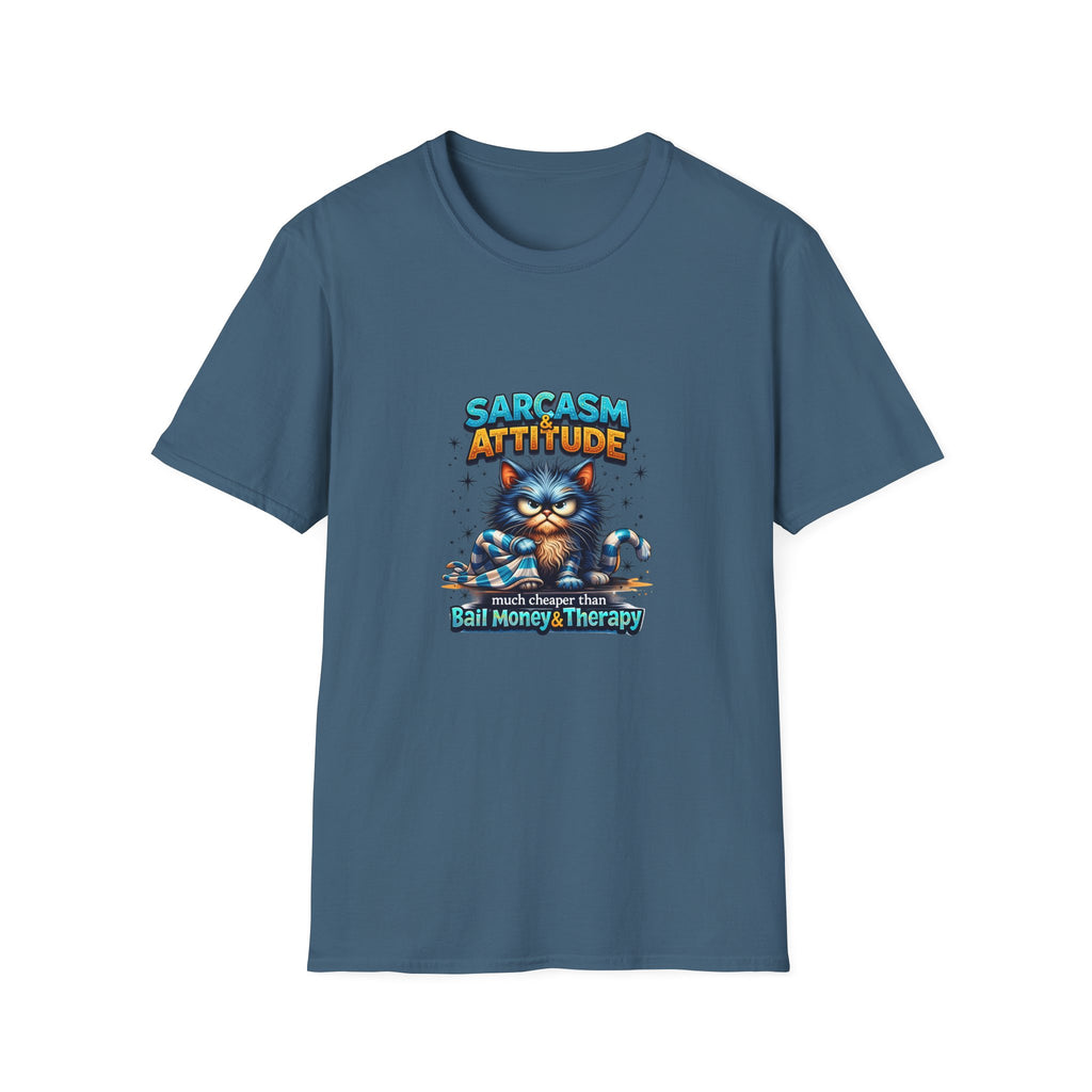 Sarcasm & Attitude Grumpy Cat T-Shirt — Funny Sarcastic Gift for Her Graphic Tee