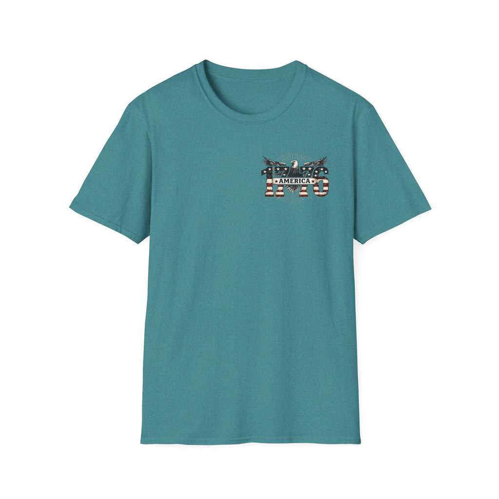 1776 American Flag Eagle T-Shirt — Vintage Patriotic Gift for Him Fourth of July Tee