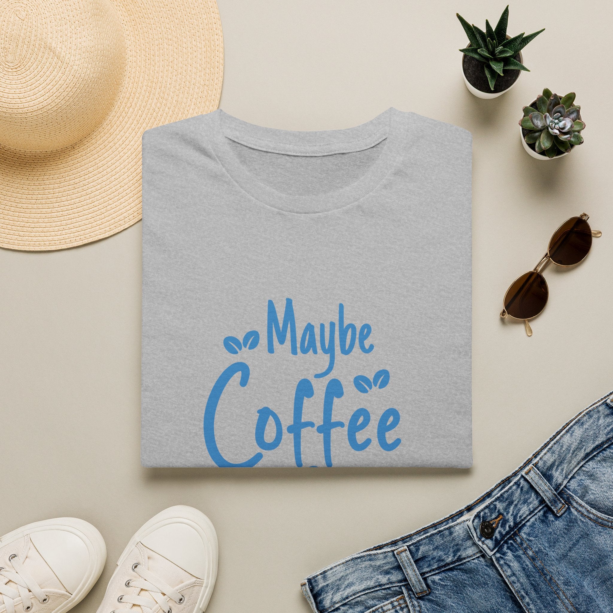 Maybe Coffee Is Addicted to Me T-Shirt — Funny Coffee Lover Gift for Her Graphic Tee
