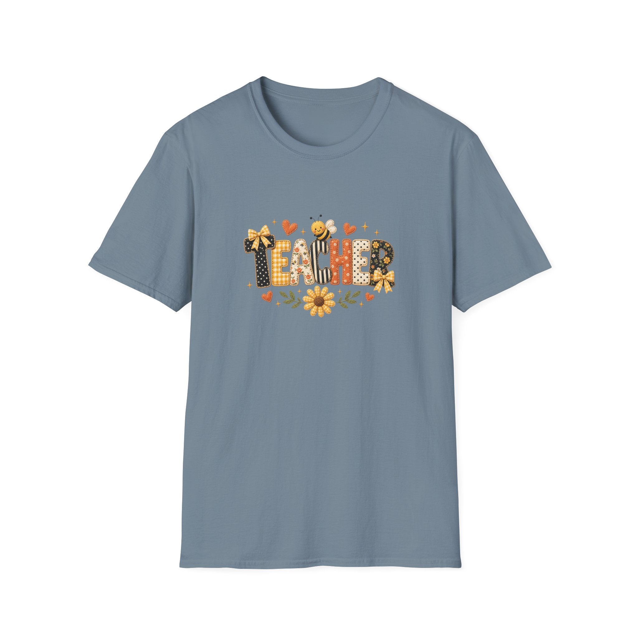 Teacher Floral Bee T-Shirt — Cute Back-to-School Gift for Teachers Graphic Tee