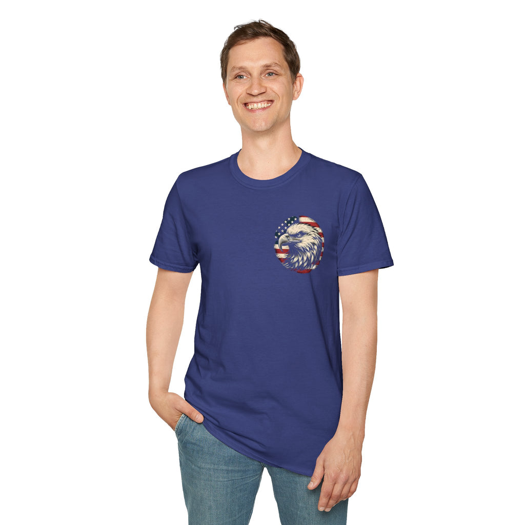Patriotic Bald Eagle T-Shirt — American Flag Gift for Him Fourth of July Graphic Tee