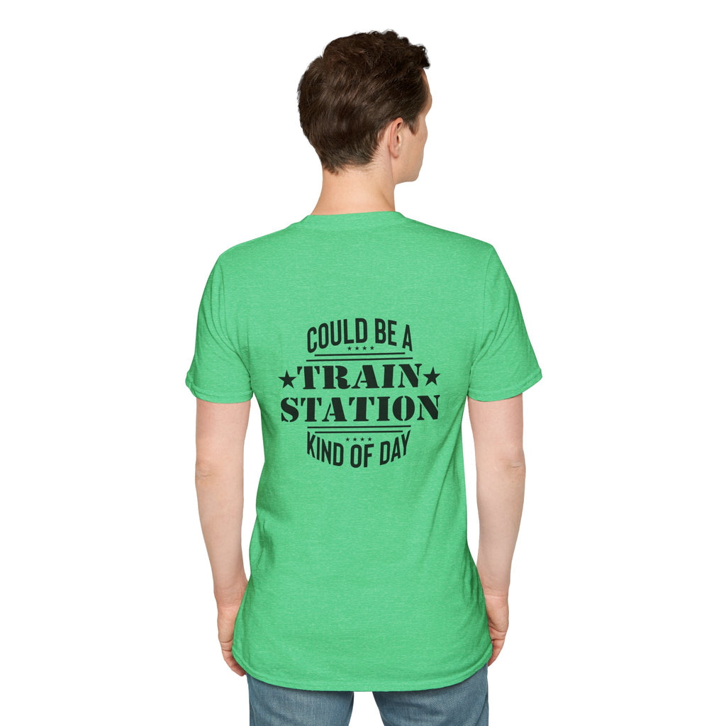 Could Be a Train Station Kind of Day T-Shirt — Funny Sarcastic Gift for Her Pocket Tee
