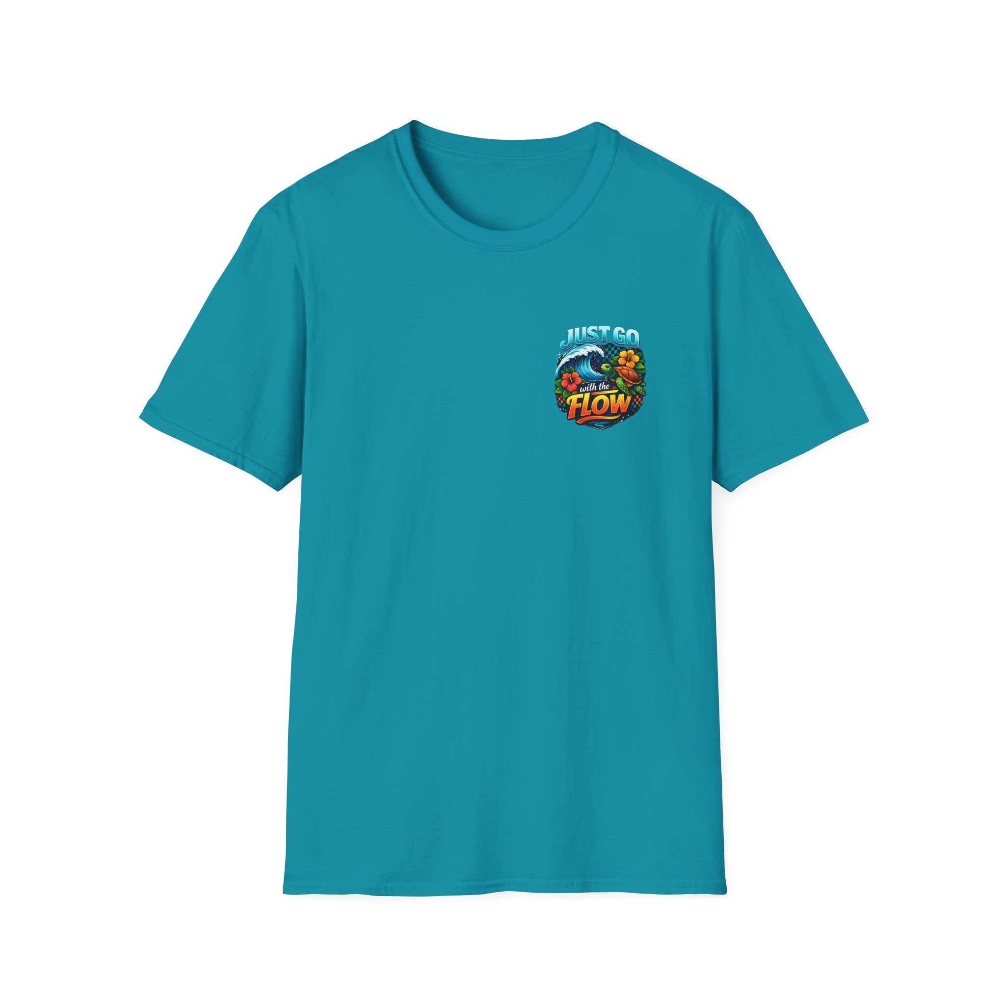 Go With the Flow Sea Turtle T-Shirt — Cute Beach Gift for Women Ocean Floral Tee