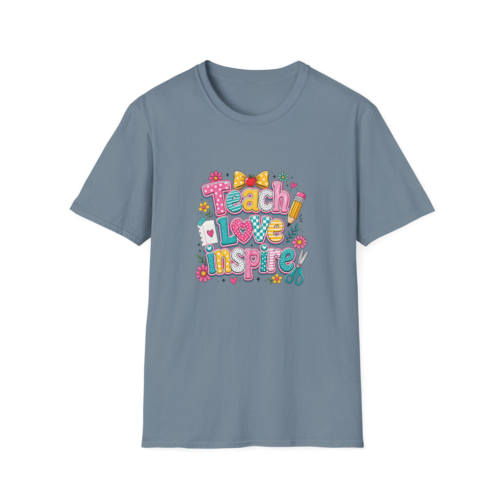 Teach Love Inspire T-Shirt — Cute Colorful Teacher Gift School Appreciation Tee