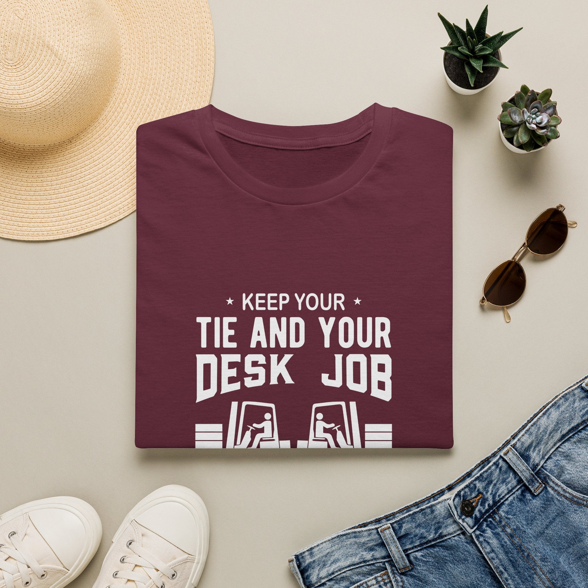 Keep Your Tie and Your Desk Job — Funny Forklift Truck T-Shirt