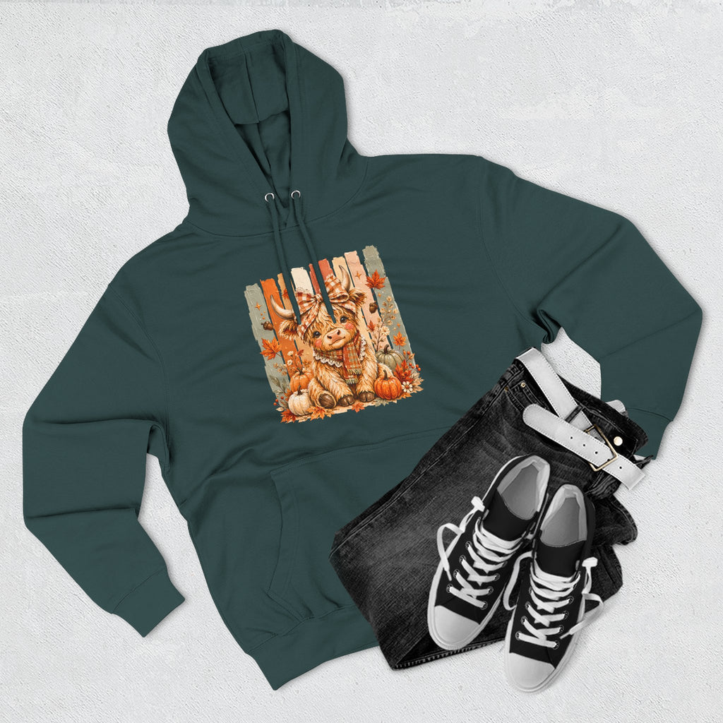 Autumn Pumpkin Cow Hoodie — Cute Fall Gift for Women Cozy Graphic Pullover