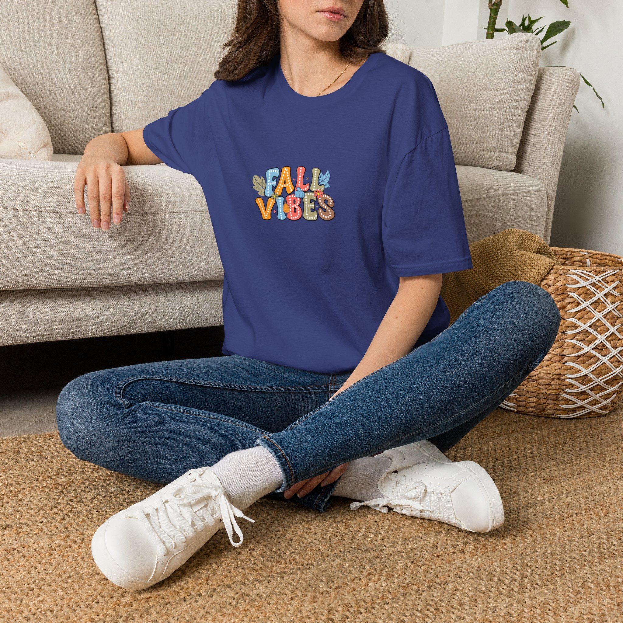 Fall Vibes Colorful Autumn T-Shirt — Cute Fall Gift for Women Graphic Tee
