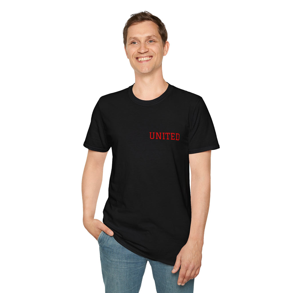 United American Flag T-Shirt — Patriotic Gift for Him Red Chest Graphic Tee