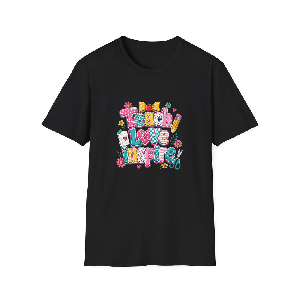 Teach Love Inspire T-Shirt — Cute Colorful Teacher Gift School Appreciation Tee