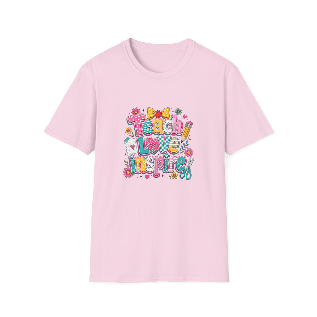 Teach Love Inspire T-Shirt — Cute Colorful Teacher Gift School Appreciation Tee