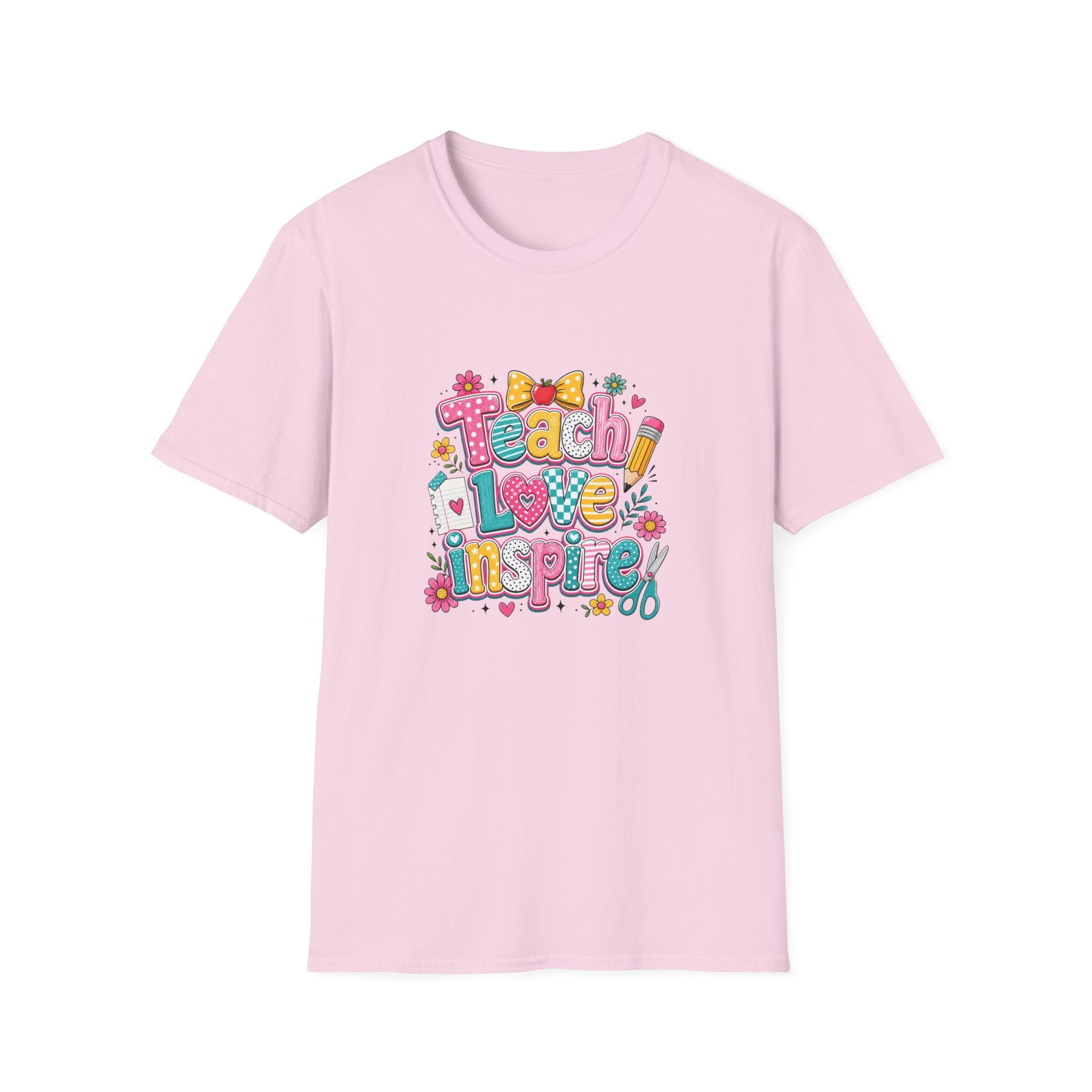 Teach Love Inspire T-Shirt — Cute Colorful Teacher Gift School Appreciation Tee