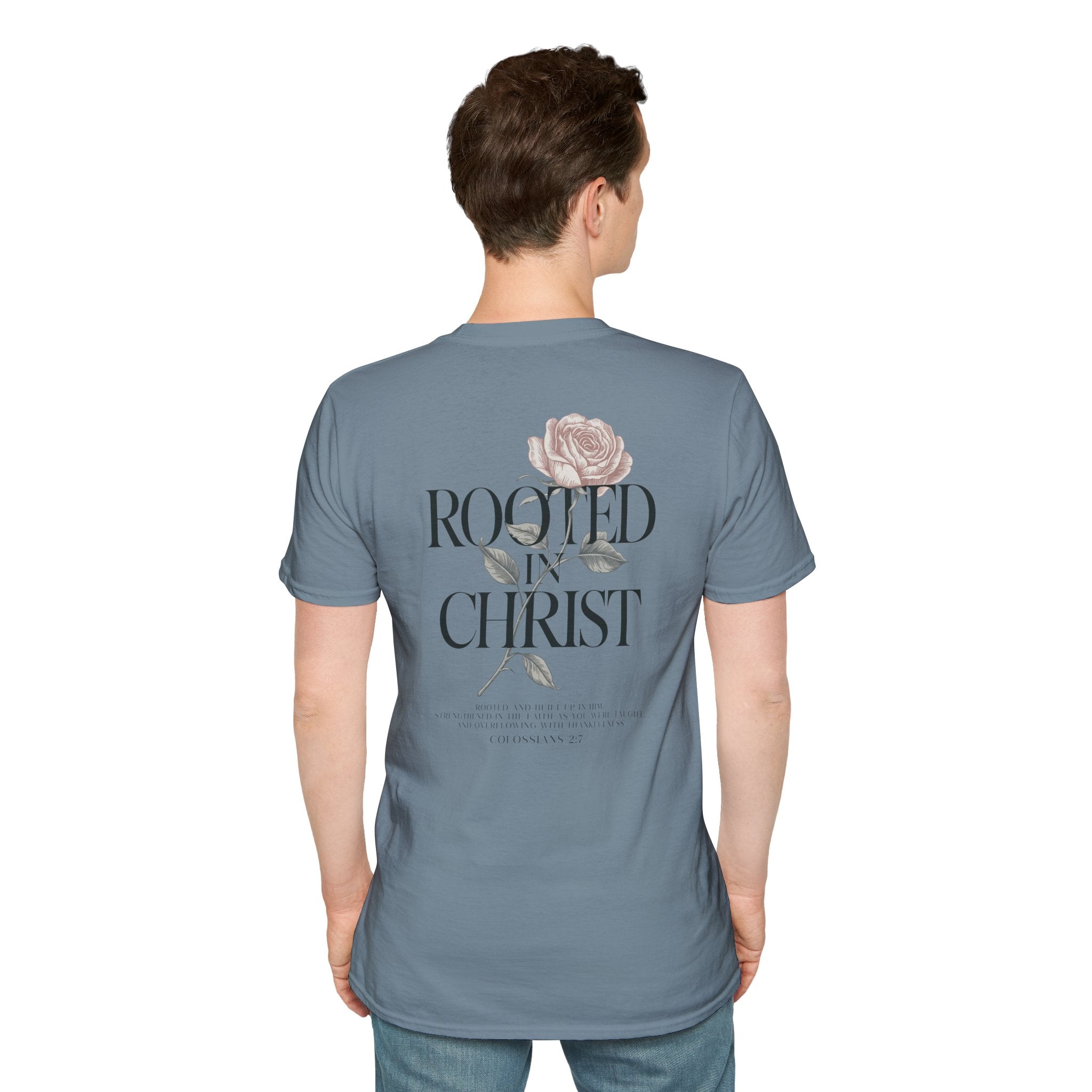 Rooted in Christ Floral T-Shirt — Christian Gift for Women Faith Graphic Tee