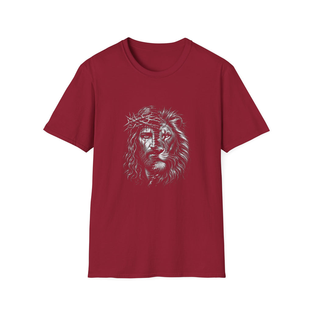 Lion of Judah T-Shirt — Crown of Thorns Half-Face Lion Christian Graphic Tee