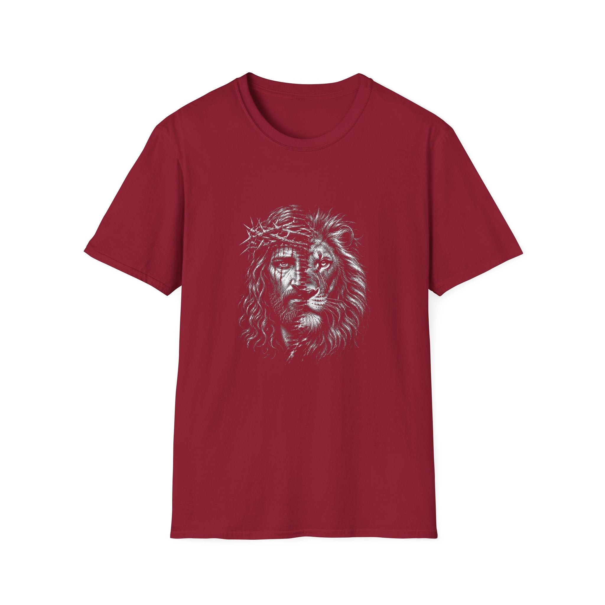 Lion of Judah T-Shirt — Crown of Thorns Half-Face Lion Christian Graphic Tee