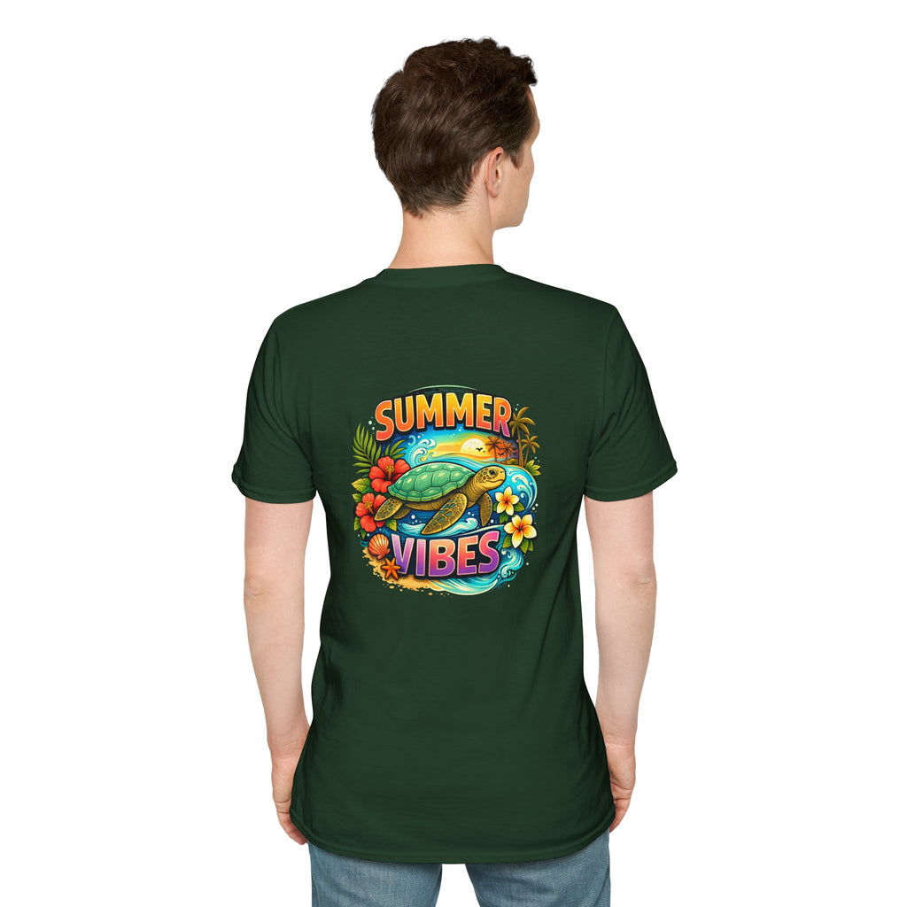 Summer Vibes Sea Turtle T-Shirt — Cute Beach Gift for Women Surf Floral Graphic Tee