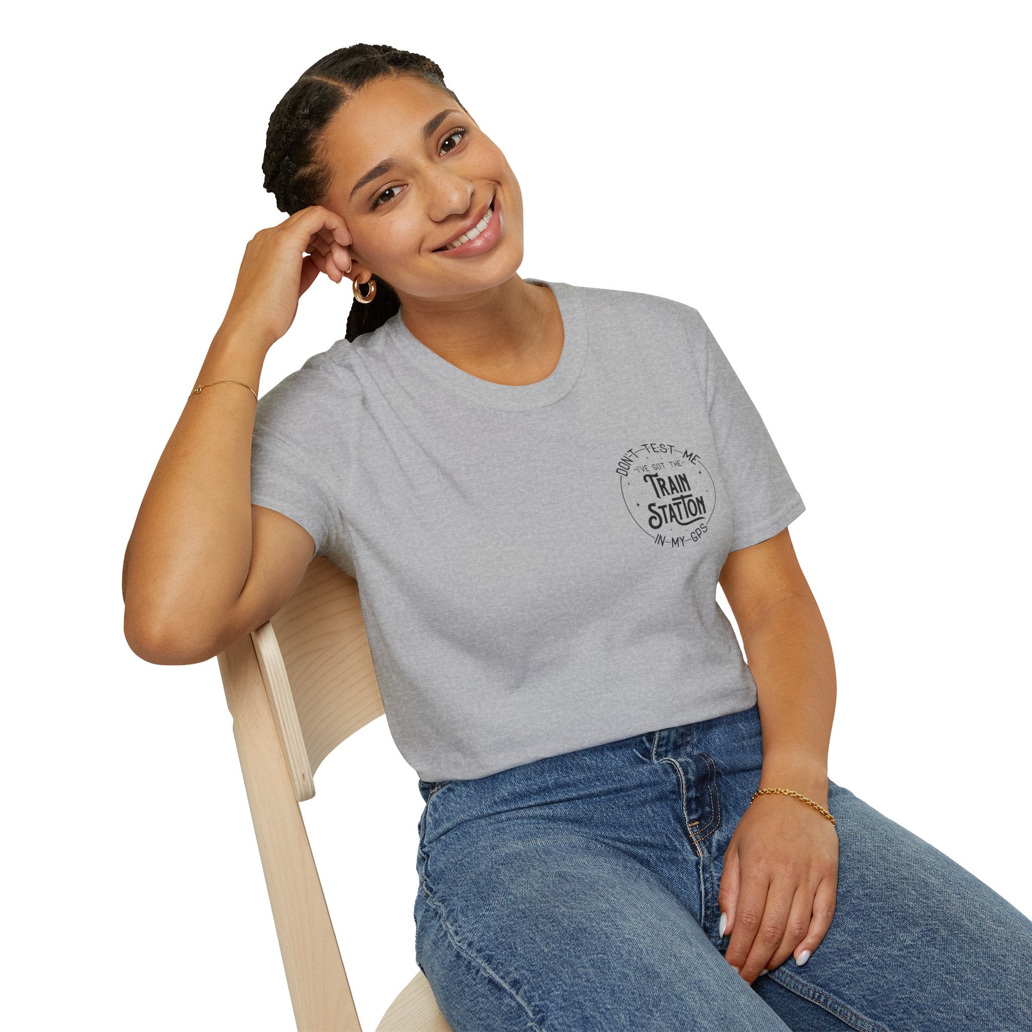 Train Station GPS T-Shirt — Funny Travel Quote Gift for Her Sarcastic Graphic Tee