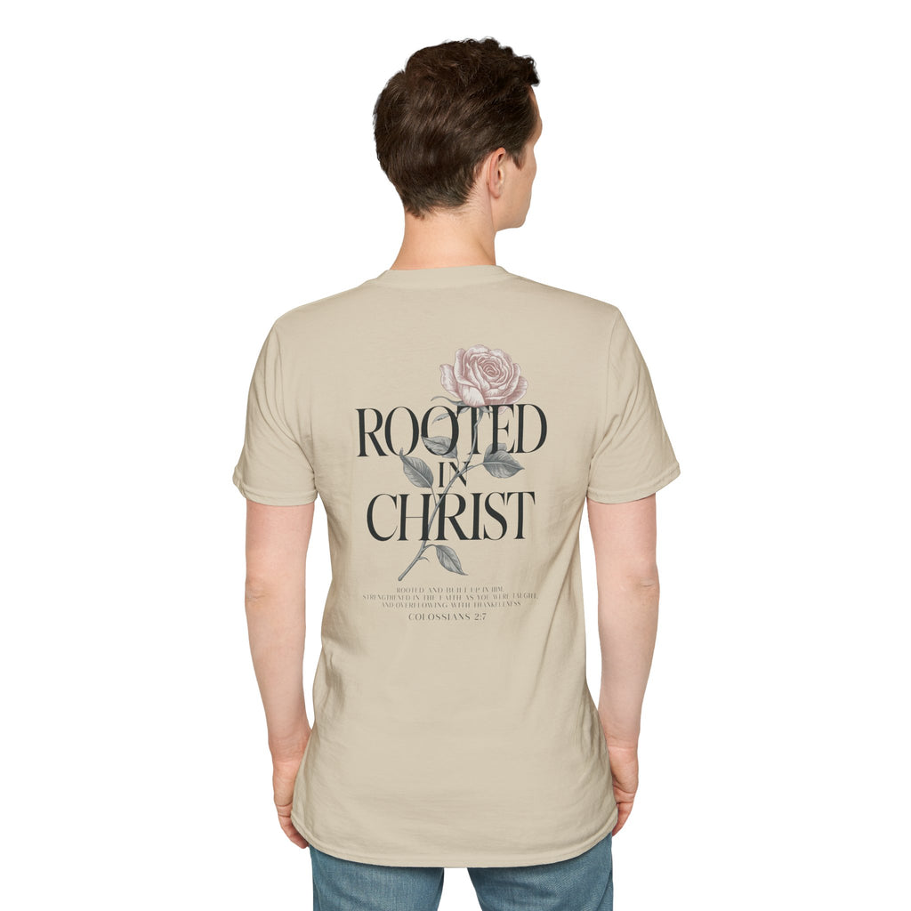 Rooted in Christ Floral T-Shirt — Christian Gift for Women Faith Graphic Tee