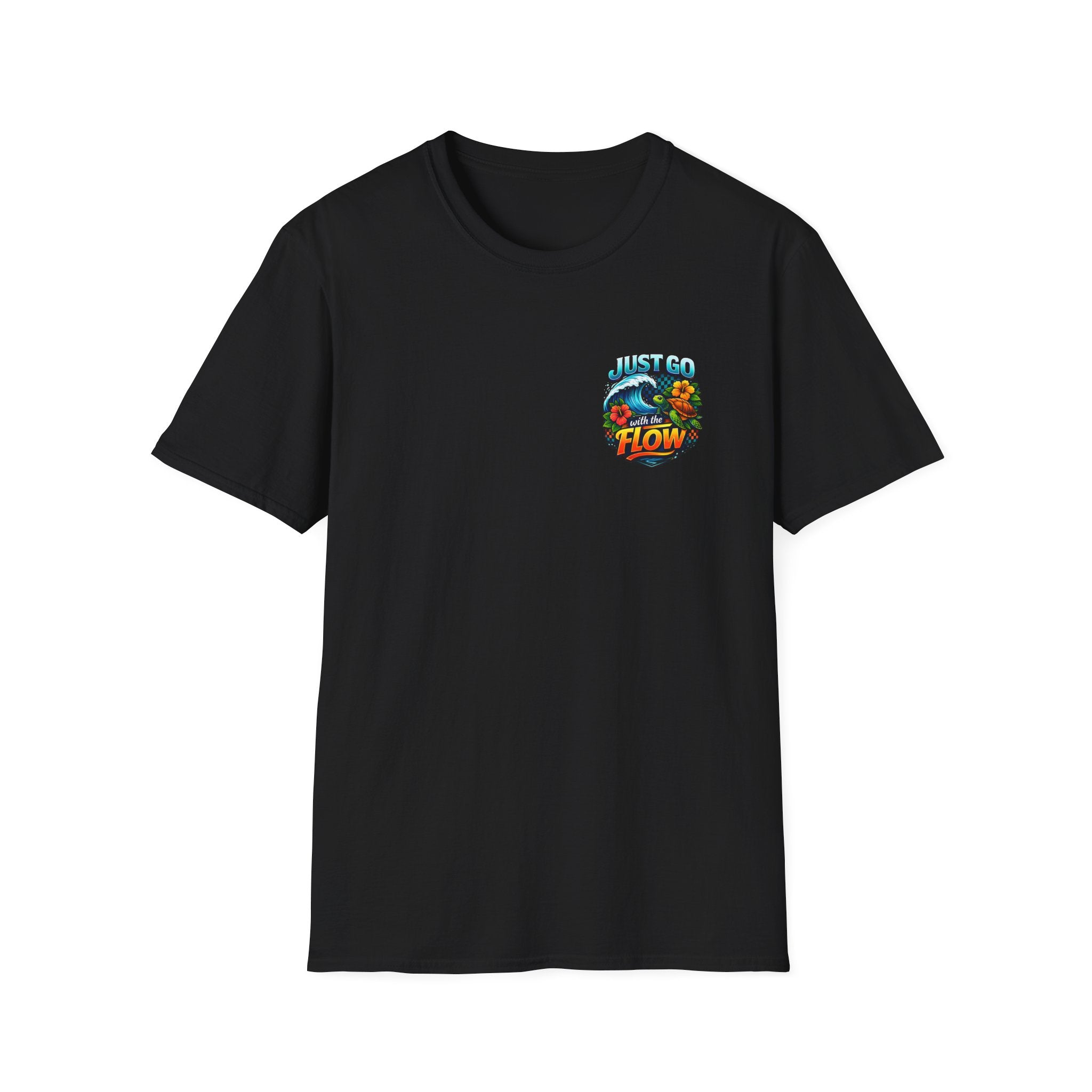 Go With the Flow Sea Turtle T-Shirt — Cute Beach Gift for Women Ocean Floral Tee