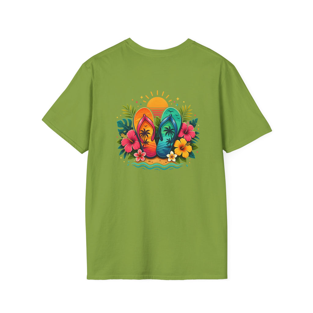Floral Surf Chest Print T-Shirt — Cute Beach Gift for Women Graphic Tee