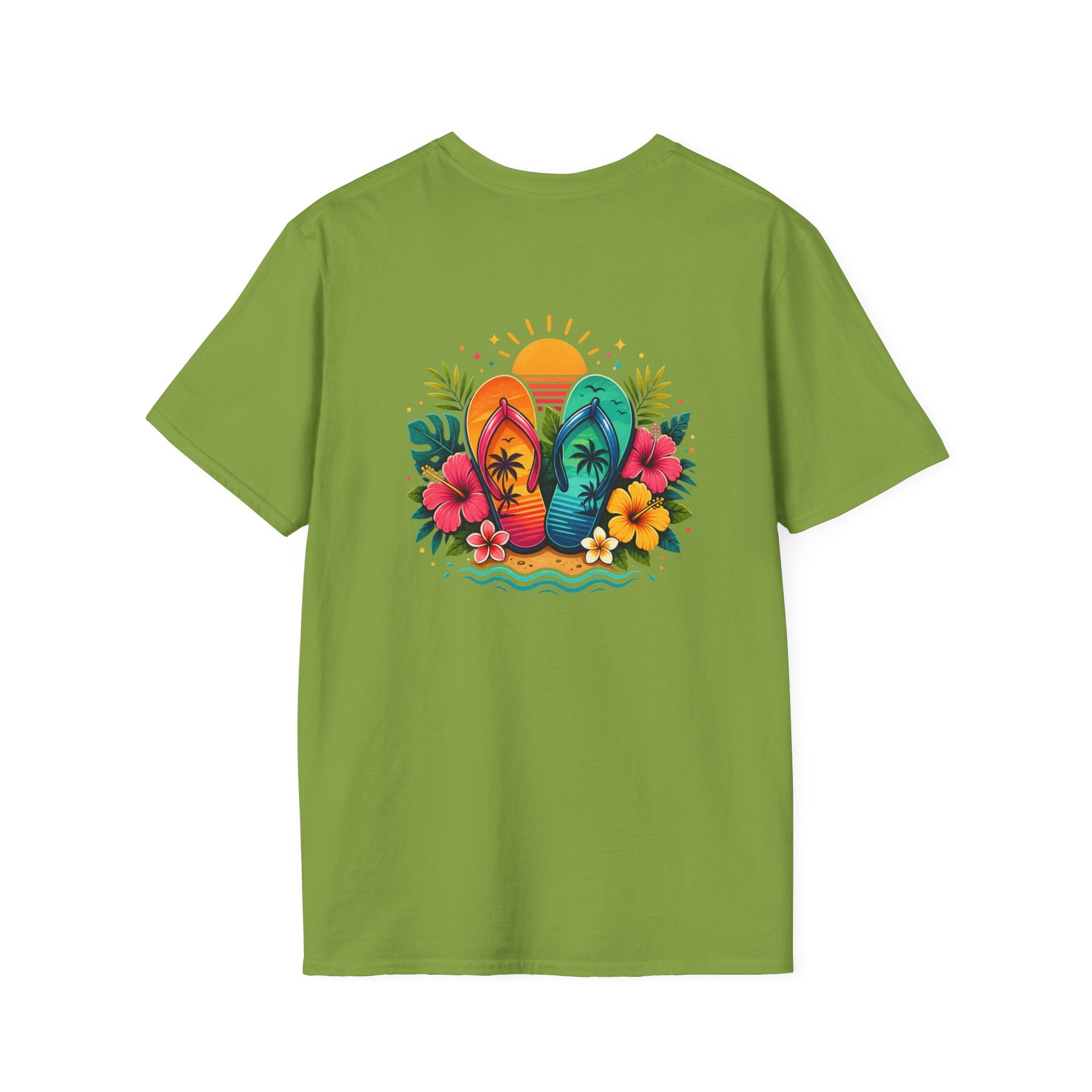 Floral Surf Chest Print T-Shirt — Cute Beach Gift for Women Graphic Tee