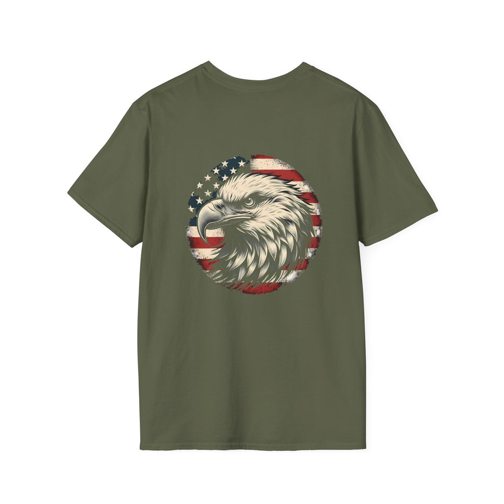 Patriotic Bald Eagle T-Shirt — American Flag Gift for Him Fourth of July Graphic Tee