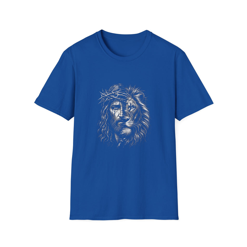 Lion of Judah T-Shirt — Crown of Thorns Half-Face Lion Christian Graphic Tee