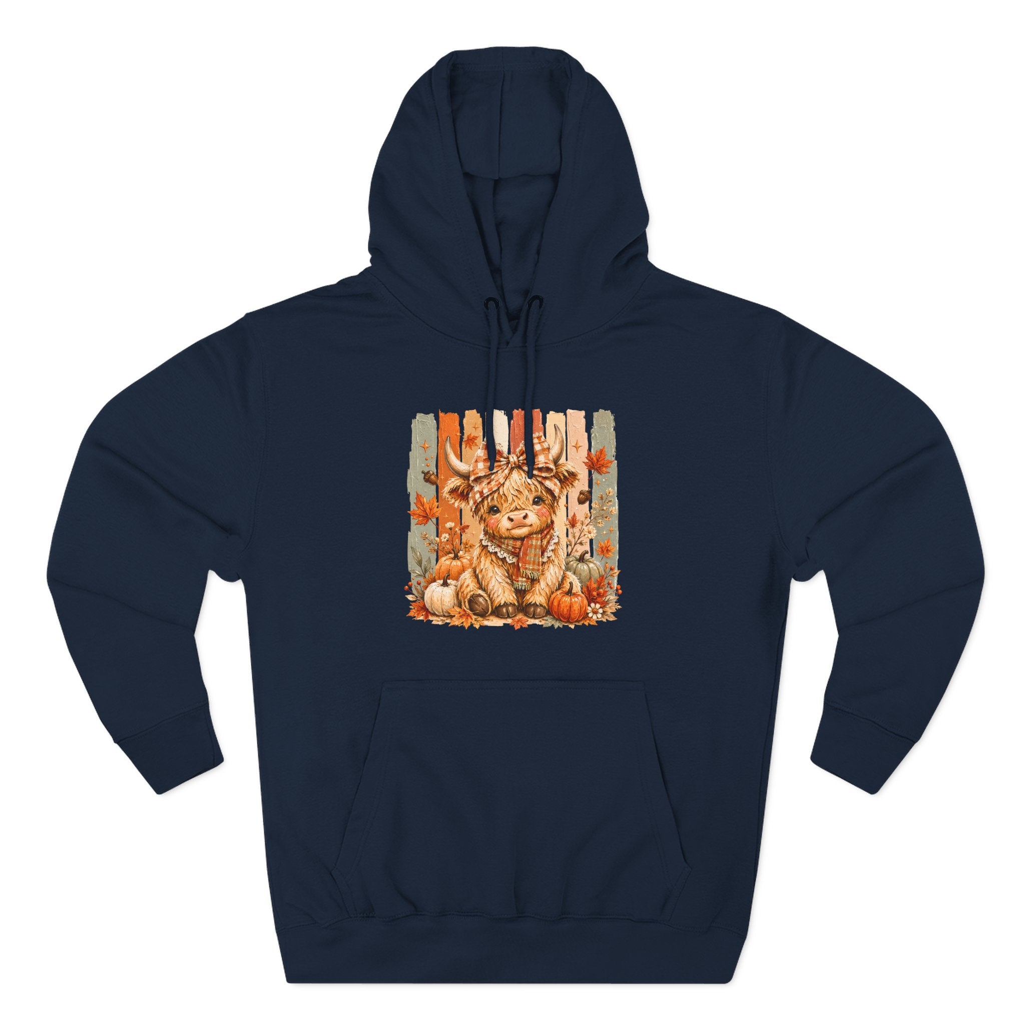 Autumn Pumpkin Cow Hoodie — Cute Fall Gift for Women Cozy Graphic Pullover