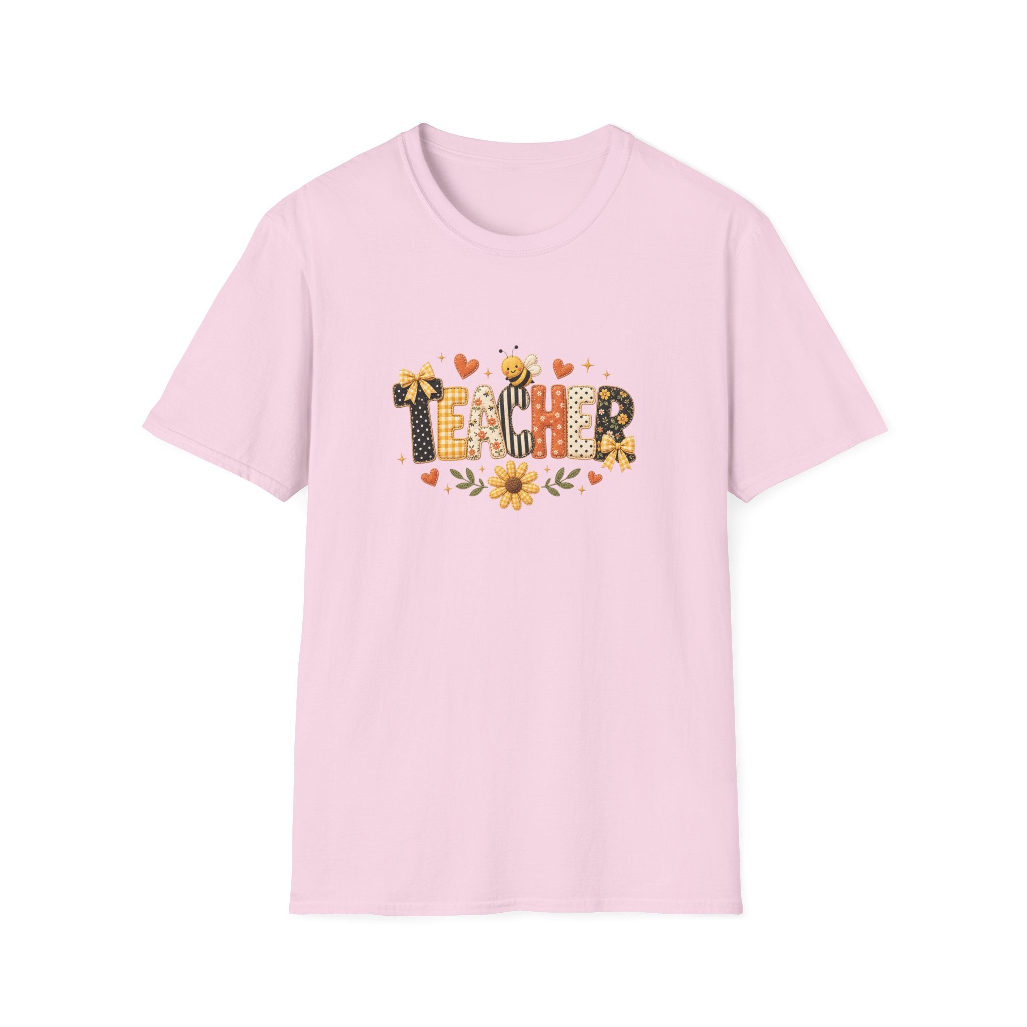 Teacher Floral Bee T-Shirt — Cute Back-to-School Gift for Teachers Graphic Tee