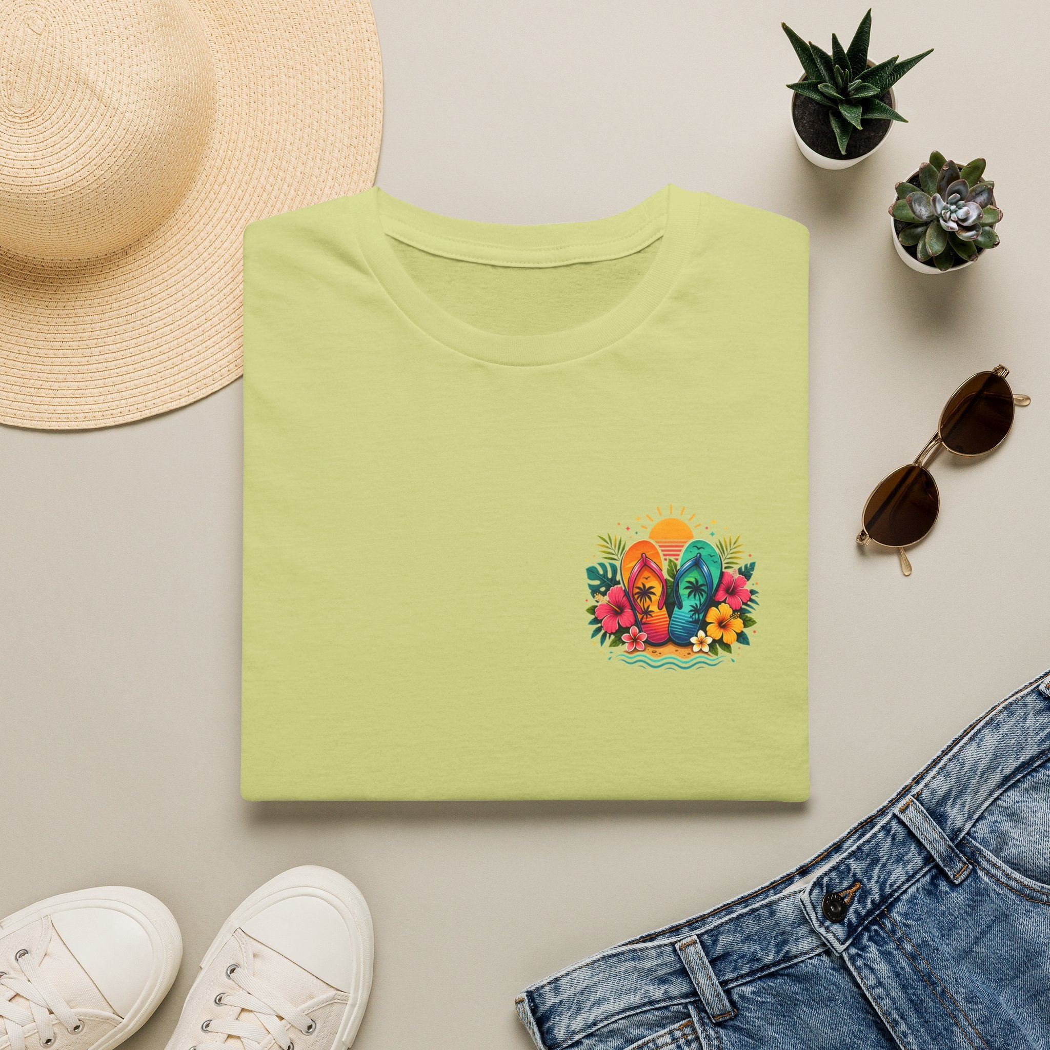 Floral Surf Chest Print T-Shirt — Cute Beach Gift for Women Graphic Tee