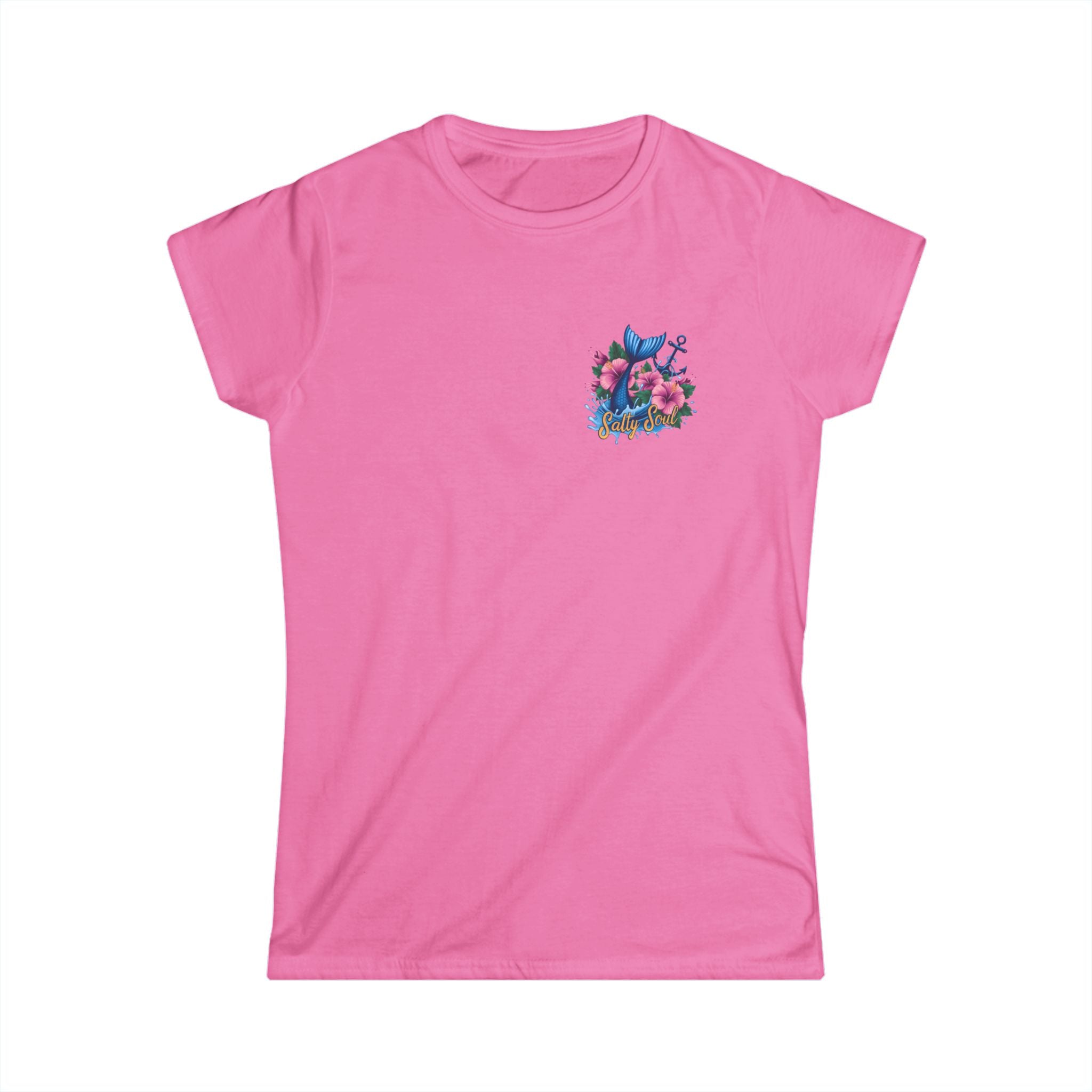 Salty Soul Floral Anchor Beach T-Shirt — Cute Nautical Gift for Women Graphic Tee