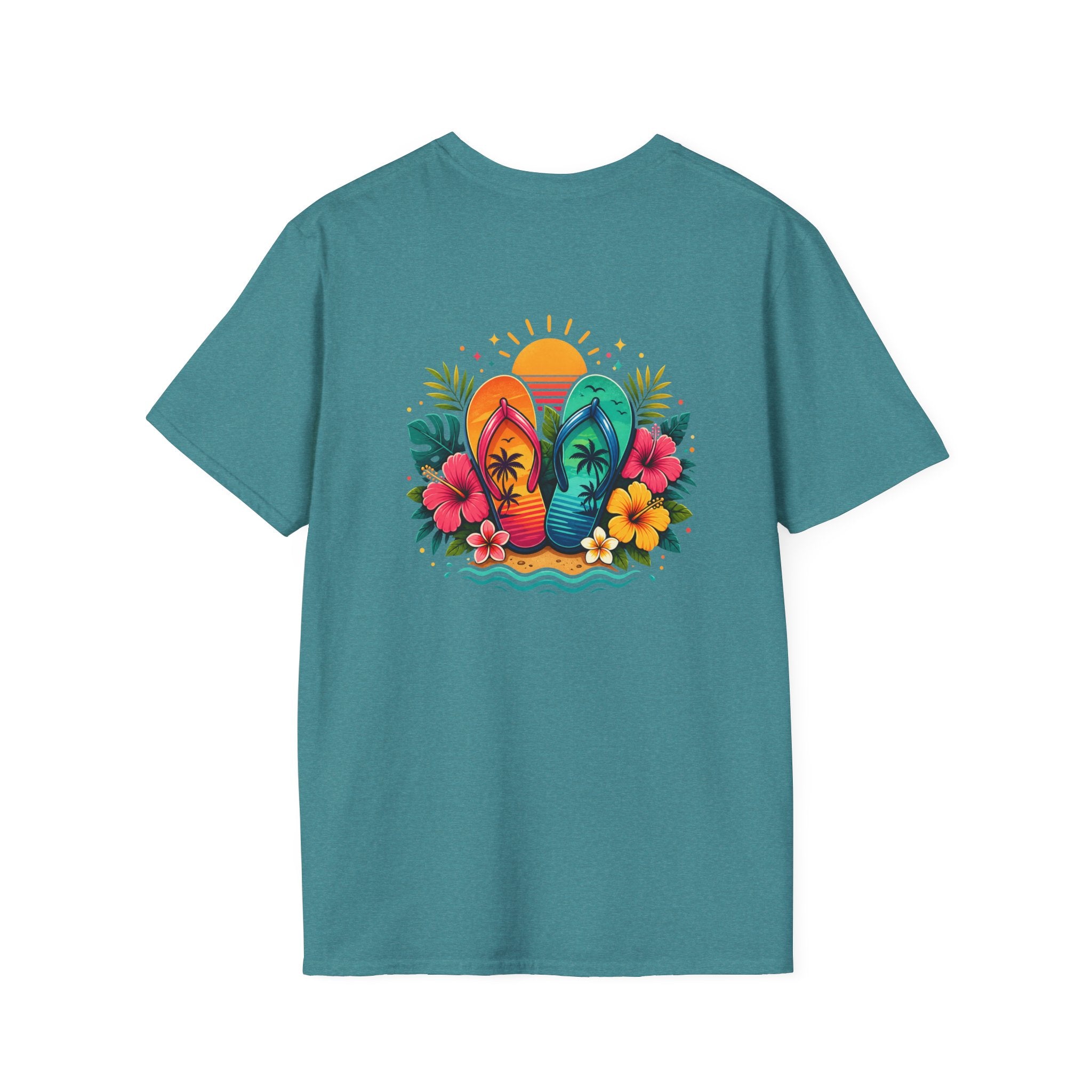 Floral Surf Chest Print T-Shirt — Cute Beach Gift for Women Graphic Tee