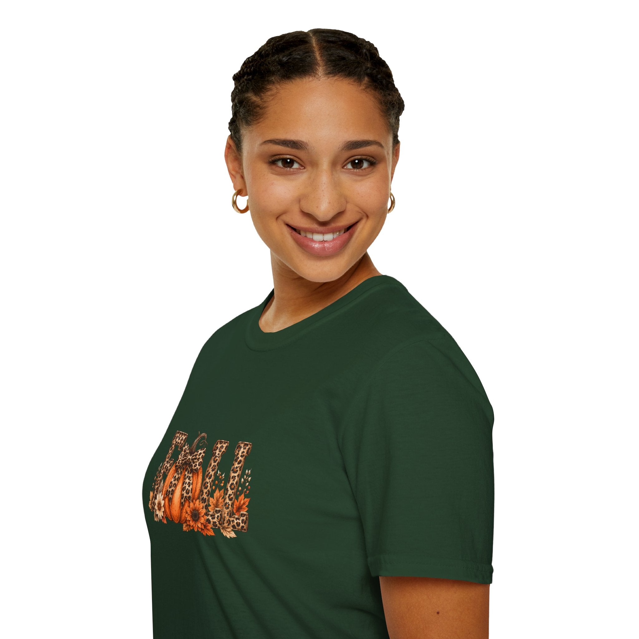 Fall Leopard Pumpkin T-Shirt — Cute Autumn Gift for Women Floral Graphic Tee