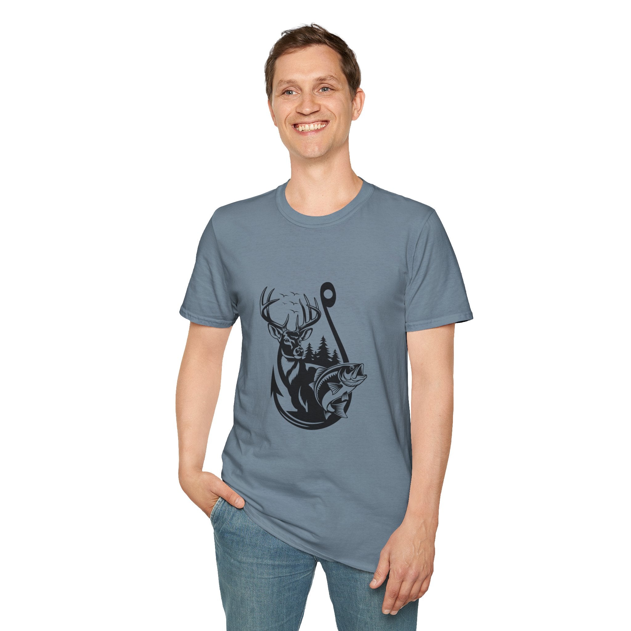 Hunt Fish & Forest Adventure T-Shirt — Outdoor Gift for Hunters & Fishermen
