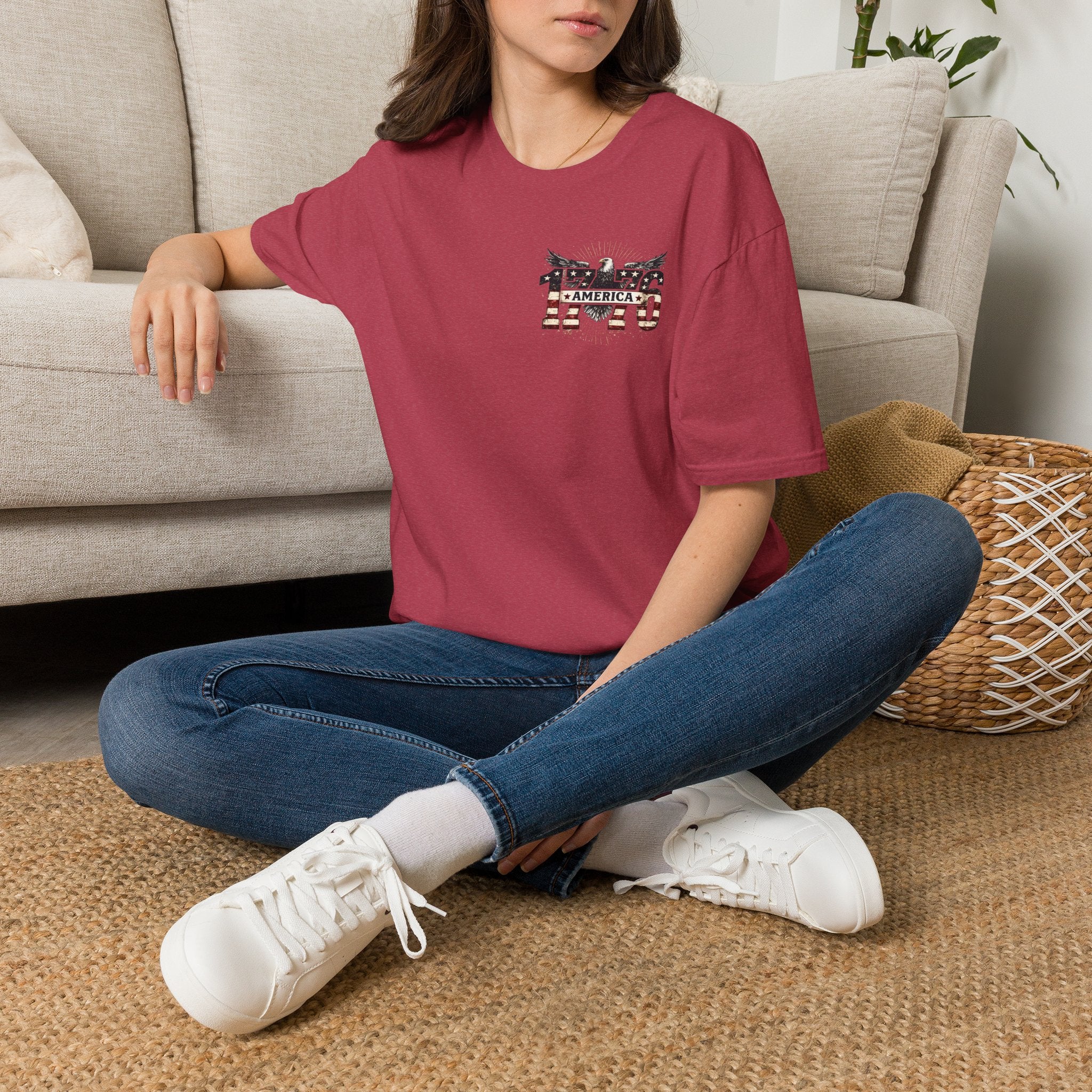 1776 American Flag Eagle T-Shirt — Vintage Patriotic Gift for Him Fourth of July Tee