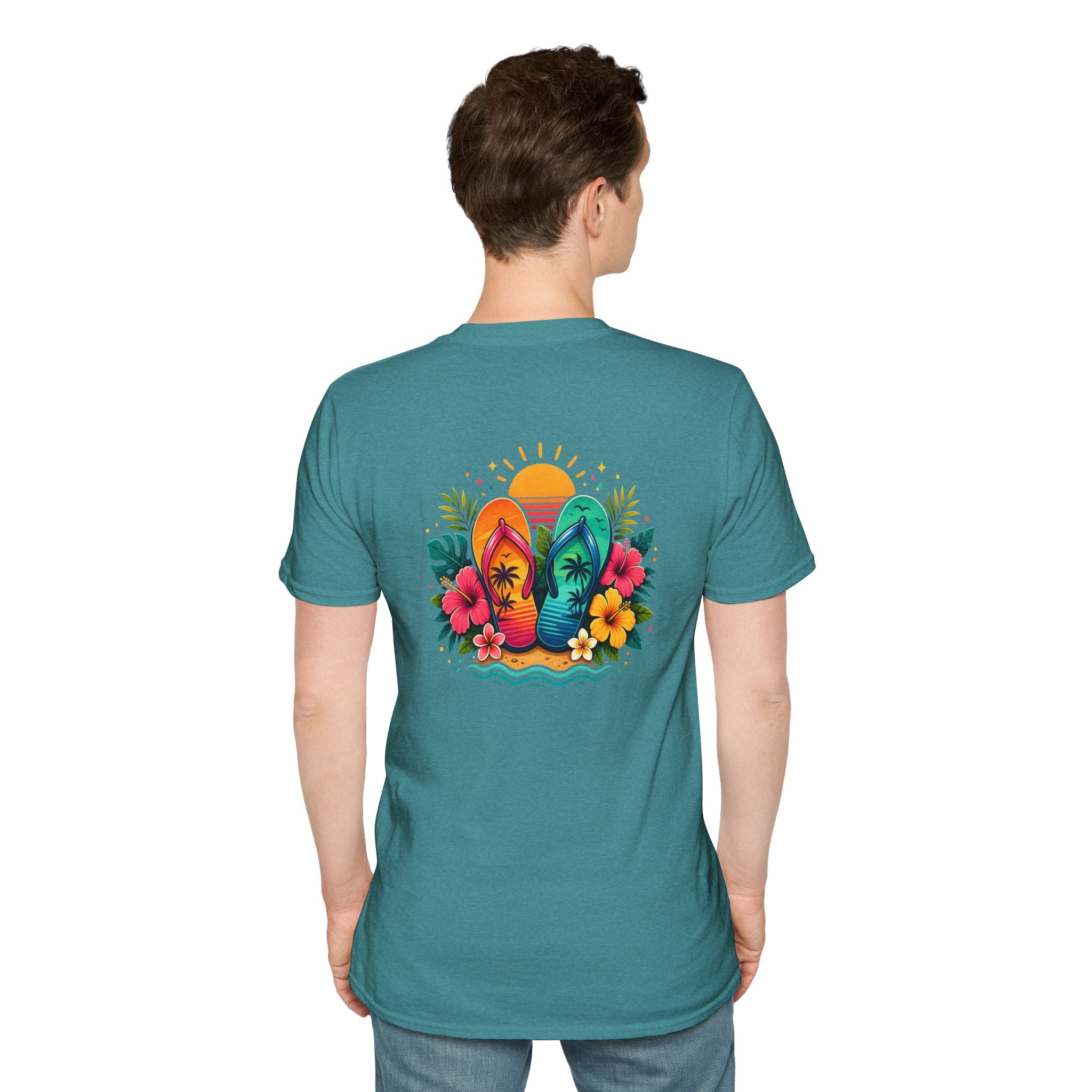 Floral Surf Chest Print T-Shirt — Cute Beach Gift for Women Graphic Tee