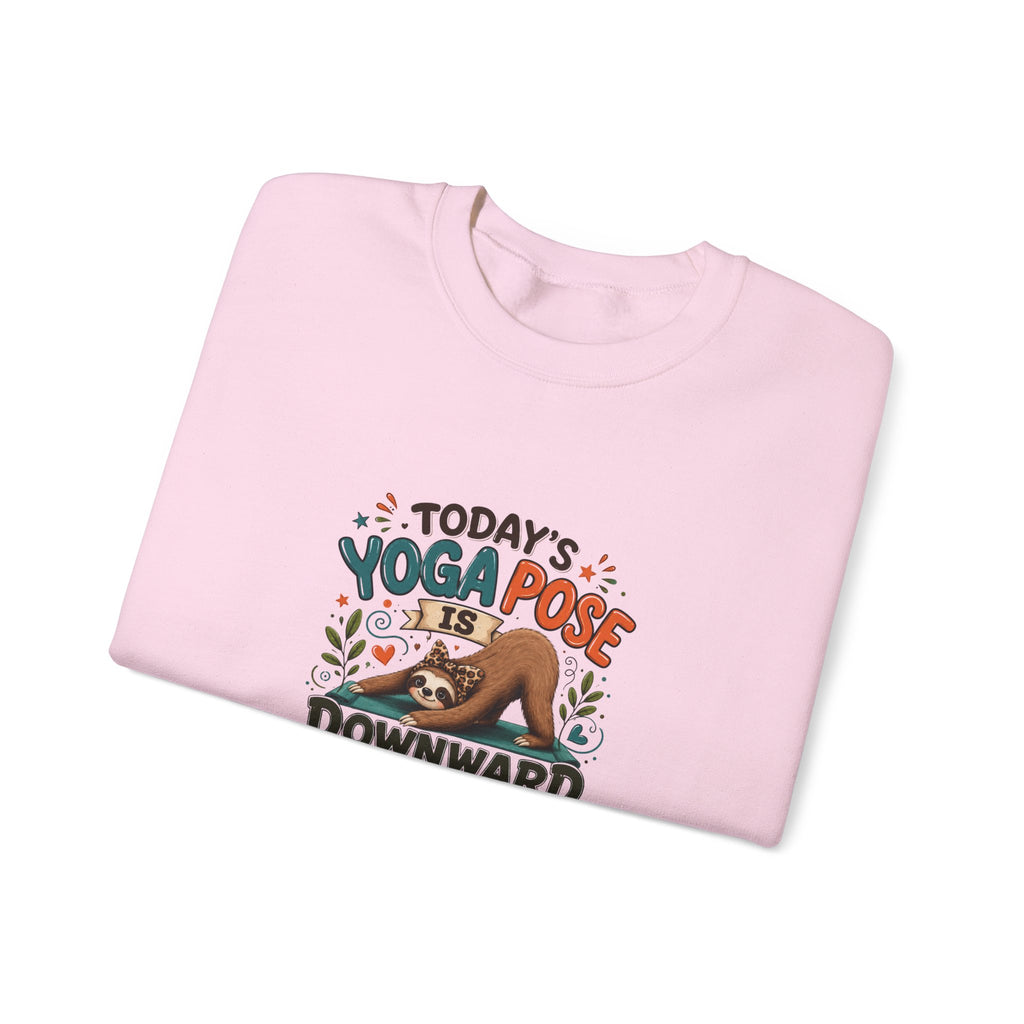 Downward Spiral Sloth Sweatshirt — Funny Lazy Gift for Her Yoga Pose Crewneck